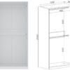Full view of white TRES 01 open wardrobe for bedroom