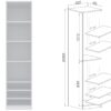 Interior view of TRES 05 open shelf unit, showcasing adjustable shelf