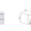 Front view of the TRES 06 50 white drawer unit, minimalist design