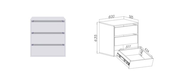 TRES 07 small low cabinet, showcasing its functional design