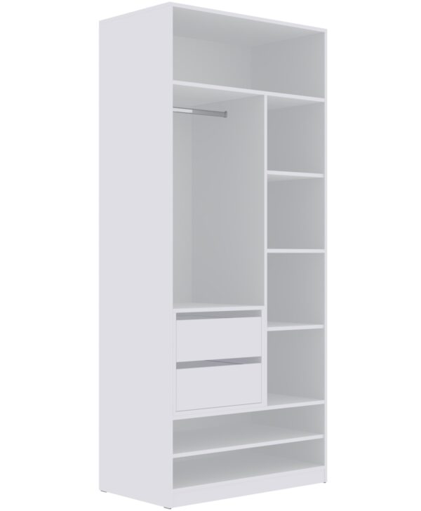 Full TRES wardrobe setup with drawers and shelving, featuring the TRES 06 unit