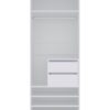 Modular white TRES wardrobe system with integrated 50cm drawer cabinet