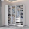 Large TRES 05 corner wardrobe system featuring open shelves