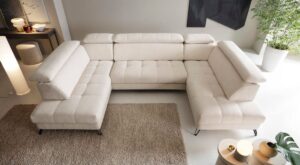 Lago IV corner sofa bed with adjustable backrest