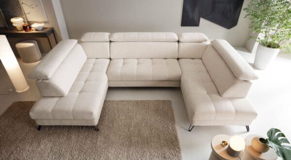 Lago IV corner sofa bed with adjustable backrest