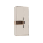GRANT 01 Two-Door Wardrobe in cashmere finish, front view