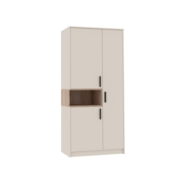 GRANT 01 Two-Door Wardrobe in cashmere finish, front view