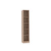 Full view of GRANT 07 open bookshelf in Cremona Torro finish.