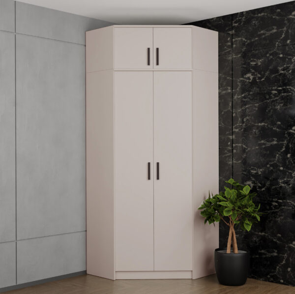 GRANT 08 corner wardrobe with optional top extension unit for extra storage