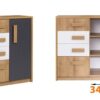 QUATRO 05 modern chest with open shelf and spacious drawers