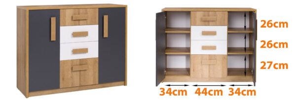 QUATRO E corner chest of drawers, practical storage solution