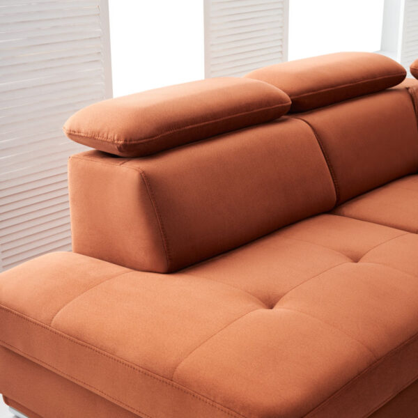 Umbria V corner sofa bed with extra-wide ottoman