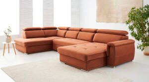 Modern Umbria V sofa with dual bedding compartments