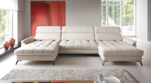 Lago V corner sofa bed with adjustable backrest