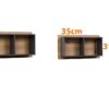QUATRO 04 shelf showcasing its reversible mounting option