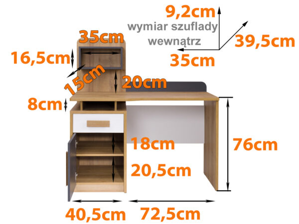 QUATRO B modern desk with integrated drawer unit