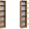 QUATRO 02 narrow shelf unit dimensions diagram
