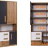 QUATRO 03 storage unit with open drawers and doors, revealing interior shelves.