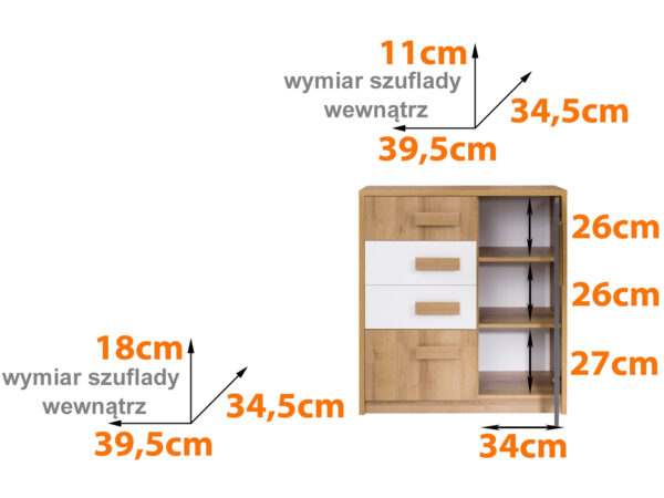 QUATRO 12 chest of drawers in oak, white, graphite