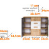 QUATRO 7 chest of drawers, multi-drawer storage, oak and white
