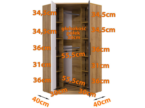 QUATRO A corner wardrobe for storage, functional youth furniture
