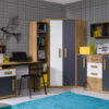 QUATRO 08 corner wardrobe as part of a complete youth room furniture set.