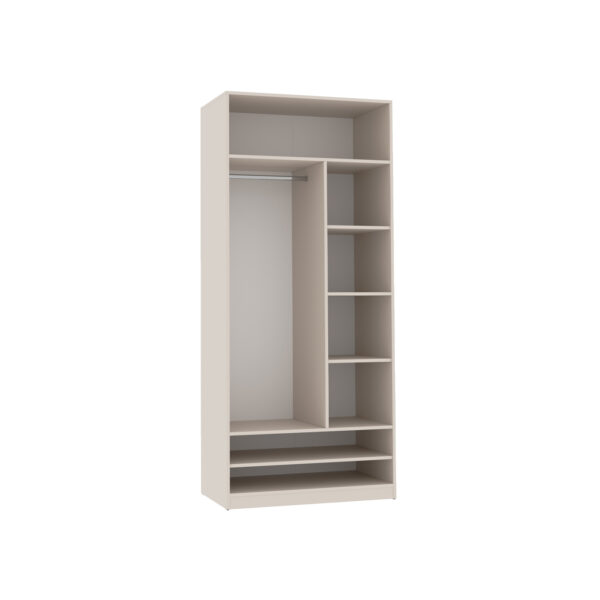 TRES 02 90 open wardrobe interior with shelves and hanging rod