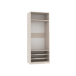TRES 03 80 modular open wardrobe, cashmere grey, with shelves and hanging rail