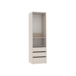 Tres 04 open wardrobe with adjustable shelf, drawers, and clothes rod