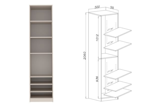 TRES 05 open wardrobe integrated into a full system setup