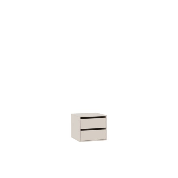 Tres 06 drawer unit in cashmere, integrated into a modern closet.