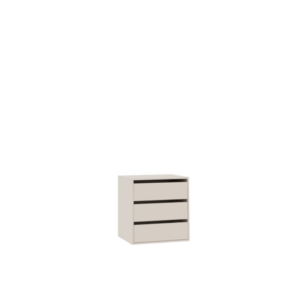 Tres 07 wardrobe cabinet with open drawers, cashmere grey