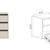 Tres 07 drawer unit showcasing internal organization, integrated