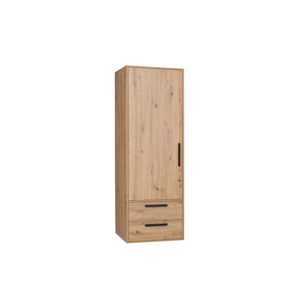 ARTI 03B single-door wardrobe with drawers and bottom shelves