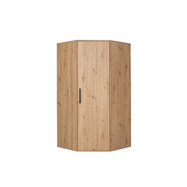 ARTI 02B low corner wardrobe in artisan finish, closed