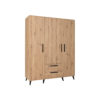 ARTI 01 three-door wardrobe 150cm with interior shelving and drawers