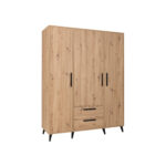 ARTI 01 three-door wardrobe 150cm with interior shelving and drawers
