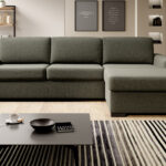 Minimalist Volare corner sofa in modern living room, full view
