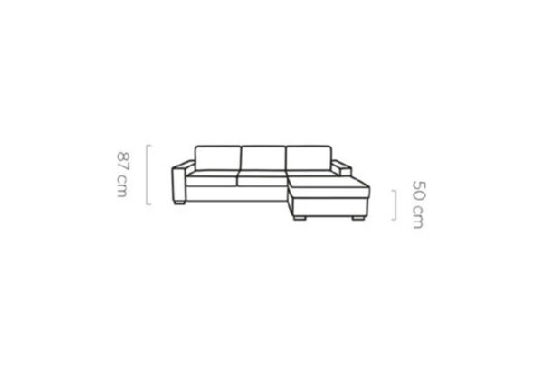 Detailed view of Volare sofa's bedding storage and stylish armrest