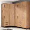 Reflective overview of ARTI 1 wardrobe set in room