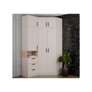 Full view of GRANT 12 High Corner Wardrobe Set in cashmere