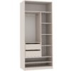 Detailed view of Tres 90 wardrobe module, showcasing drawers and storage.