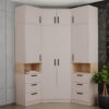 Large corner wardrobe and extension unit, elegant design