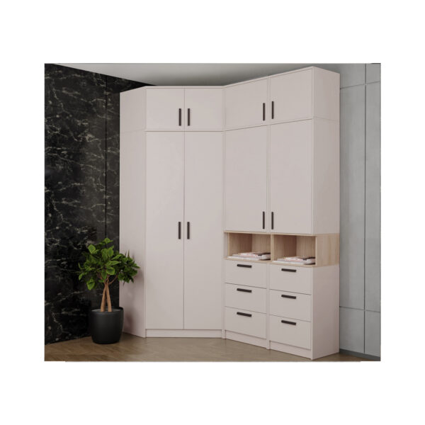 Angle view of the GRANT 14 cashmere storage set, 2025.