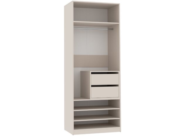 Compact Tres 80 wardrobe unit with drawers, ideal for small spaces.