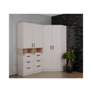 Complete GRANT 17 cashmere corner wardrobe set for bedroom.