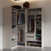 Large TRES corner wardrobe with ample shelves, drawers, rails
