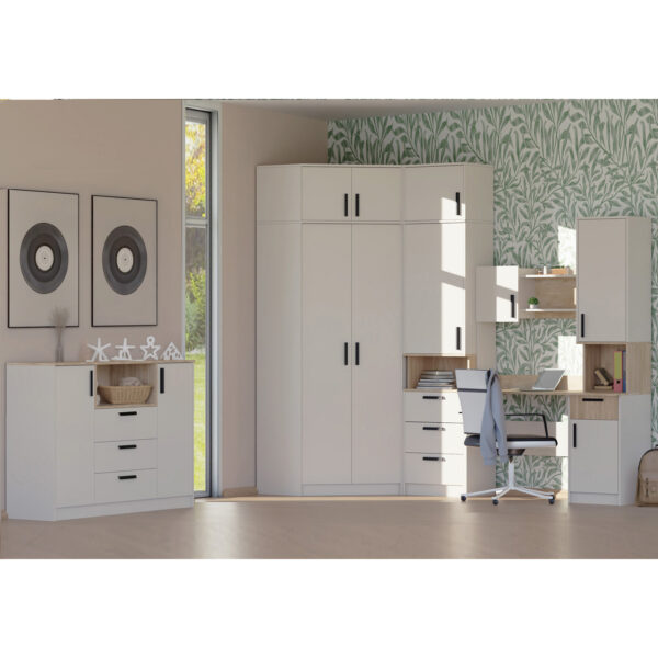 Grant 25 youth wall unit featuring a corner desk and cabinet