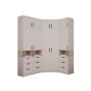 Full view of GRANT 34 tall wardrobe set in cashmere finish