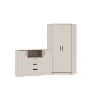 Elegant GRANT 39 bedroom furniture set in cashmere beige